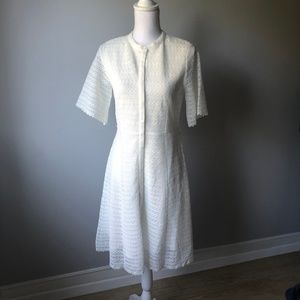 Banana Republic White Lace Button Up Dress